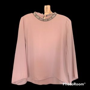 Zara Basic collection, women’s blouse antique rose color/ peach color, size (L)